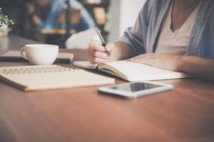 notebook on the table